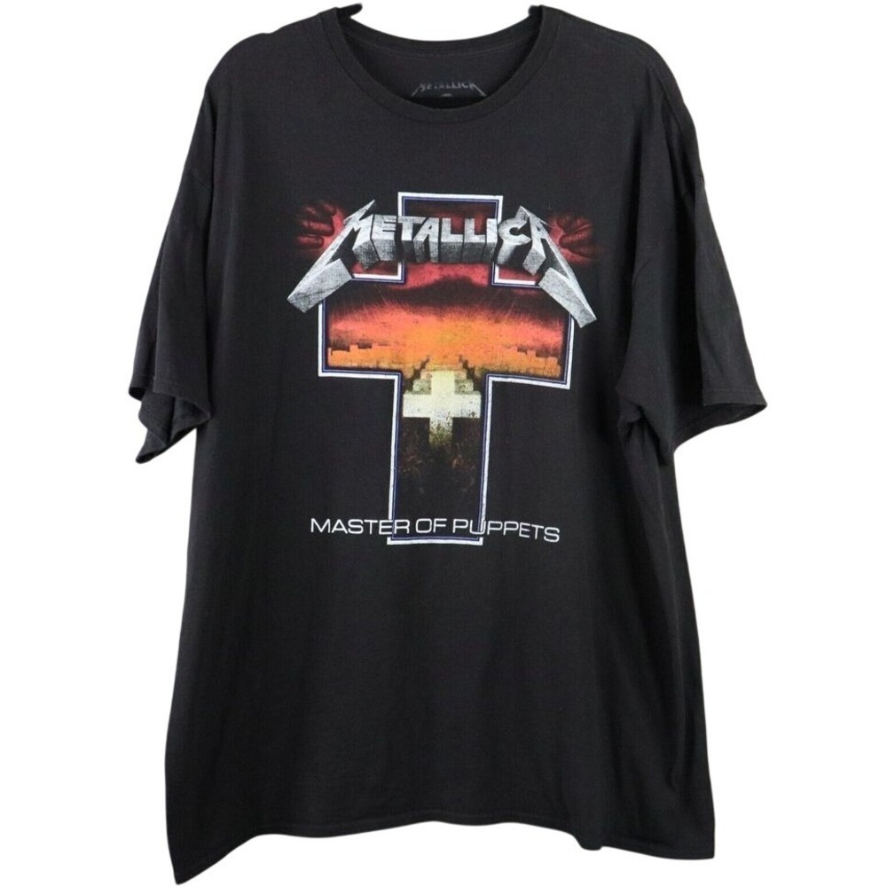 Metallica Master of Puppets Graphic T-Shirt Size 2XL Black Short Sleeve Cotton